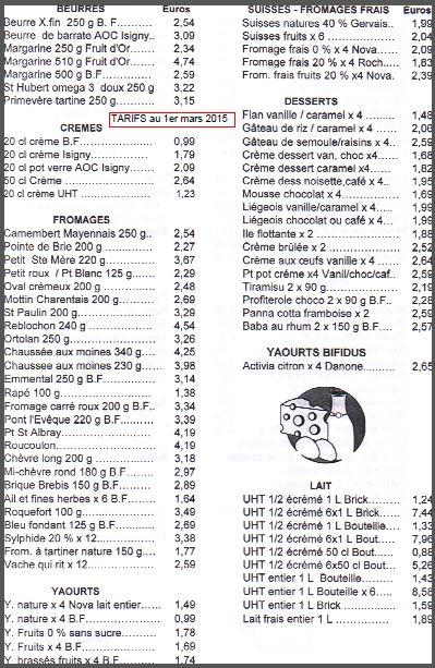 Epicerie page 1