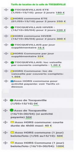 tarifs 2024 2025